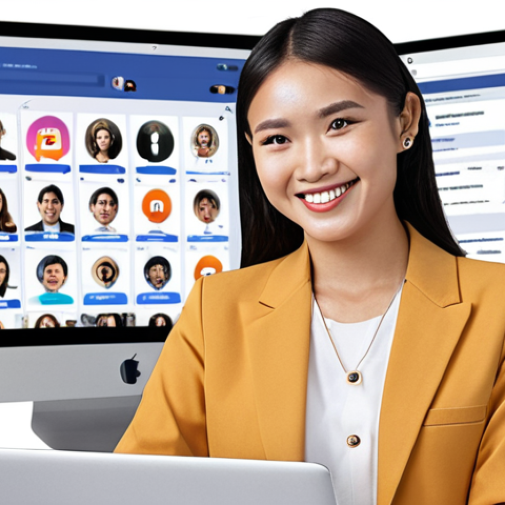 **

"Dynamic social media marketing professional surrounded by icons of popular platforms (Facebook, Instagram, TikTok), laptop displaying analytics dashboard, visual representation of networking (connecting dots), Vietnamese businesswoman smiling confidently, modern office setting, emphasizing career growth and opportunities."

**