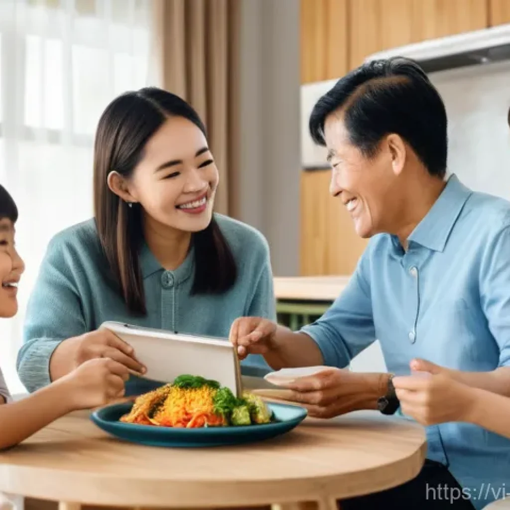 소셜미디어 광고 최적화 방법 - **Prompt:** A warm and inviting scene of a multi-generational Vietnamese family, including grandpare...