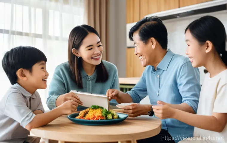 소셜미디어 광고 최적화 방법 - **Prompt:** A warm and inviting scene of a multi-generational Vietnamese family, including grandpare...