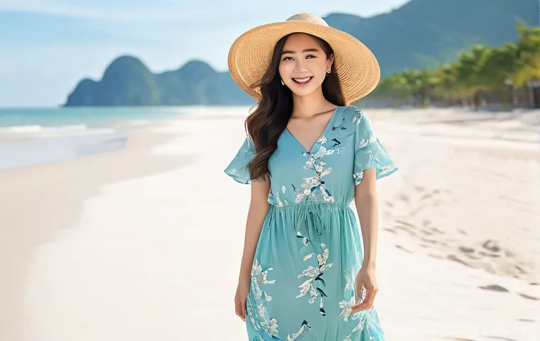 핀터레스트 마케팅 사례 - **Fashion/Lifestyle (Váy Maxi Đi Biển):**
    "A young Vietnamese woman, smiling genuinely, standing...