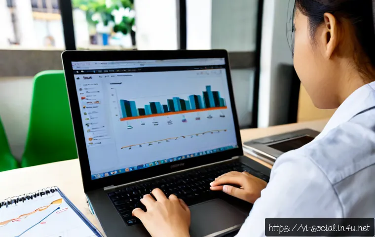Home 17 소셜미디어 게시물 분석 방법 - Photorealistic Vietnamese social media analyst in a bright modern Hanoi workspace, reviewing post pe...